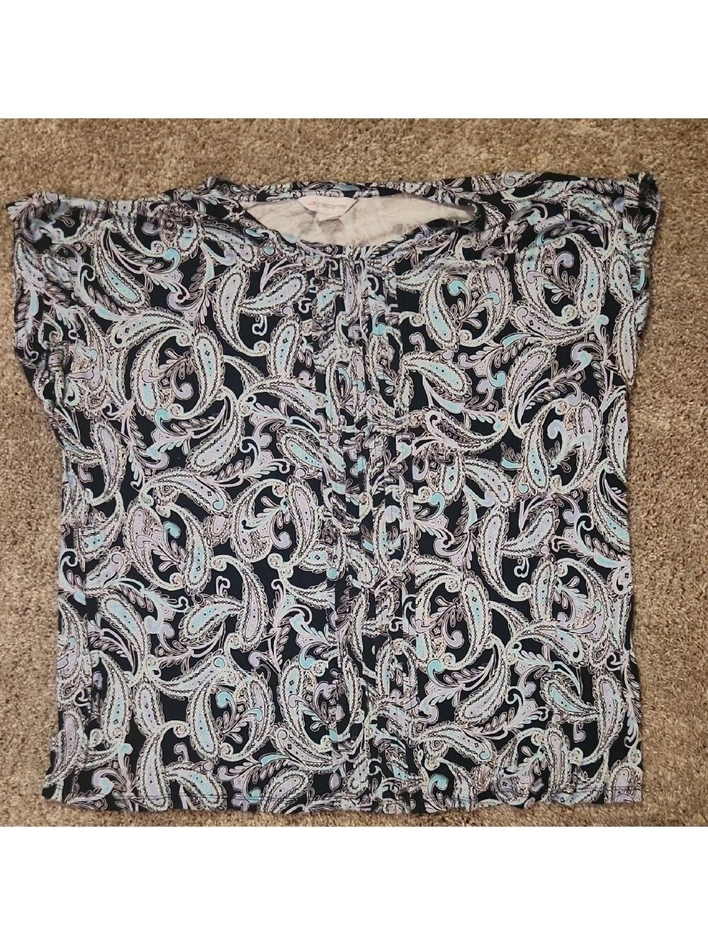 Liz Claiborne Black and White Paisley Blouse